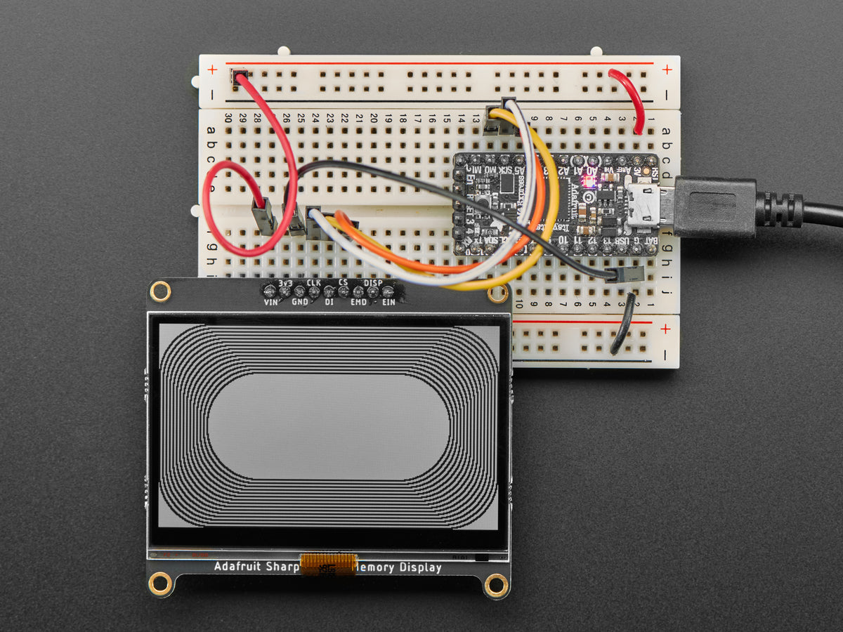 Adafruit SHARP Memory Display Breakout, 2.7" 400x240 Monochrome