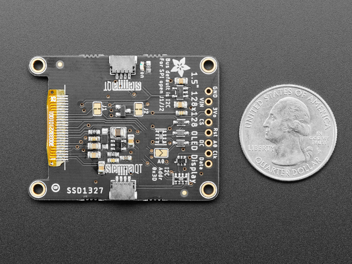 Adafruit Graustufen 1,5" 128x128 OLED-Grafikdisplay, STEMMA QT/Qwiic, 4741