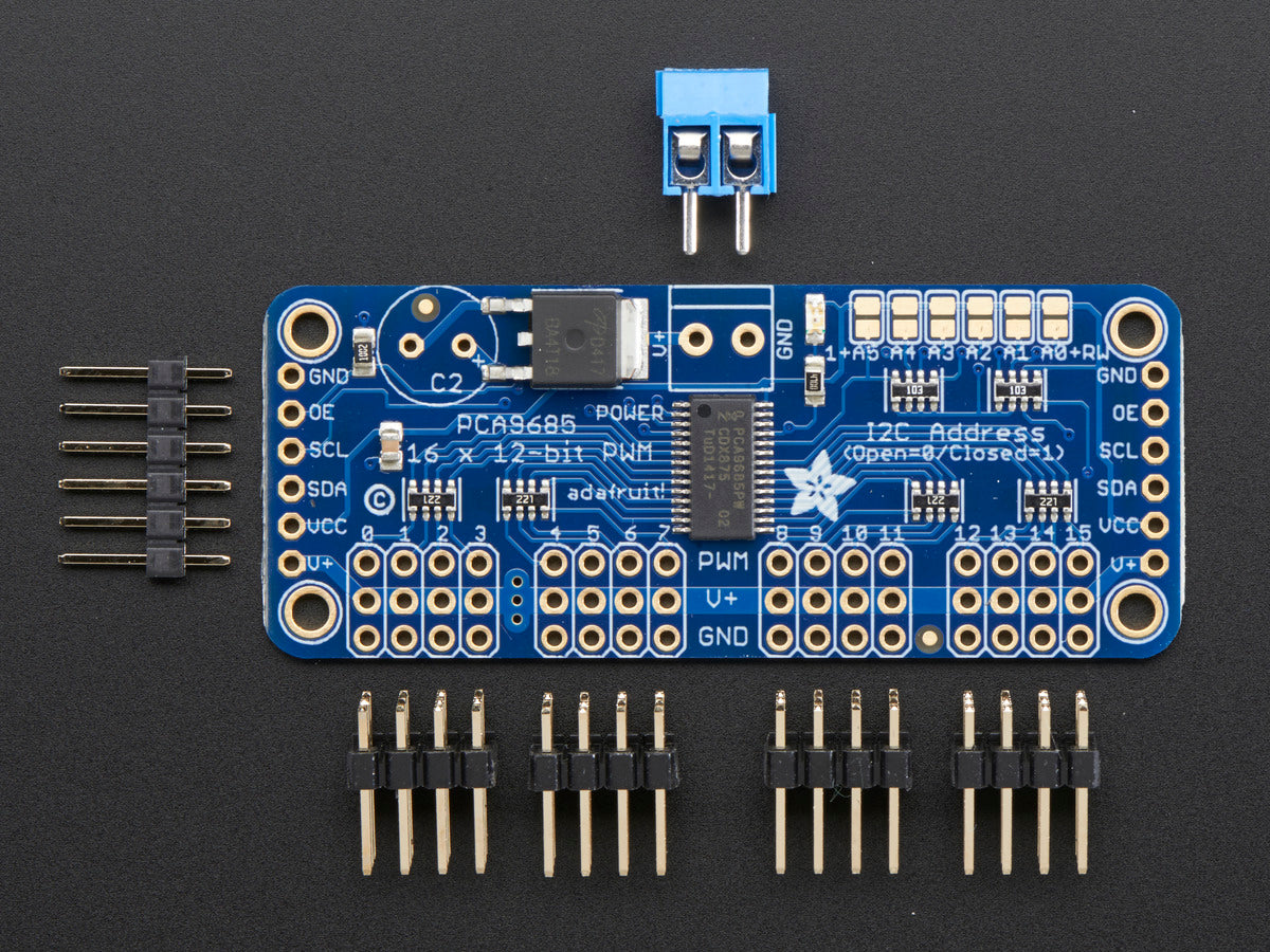 Adafruit 16-Kanal 12-Bit PWM/Servo Treiber, I2C, PCA9685, 815