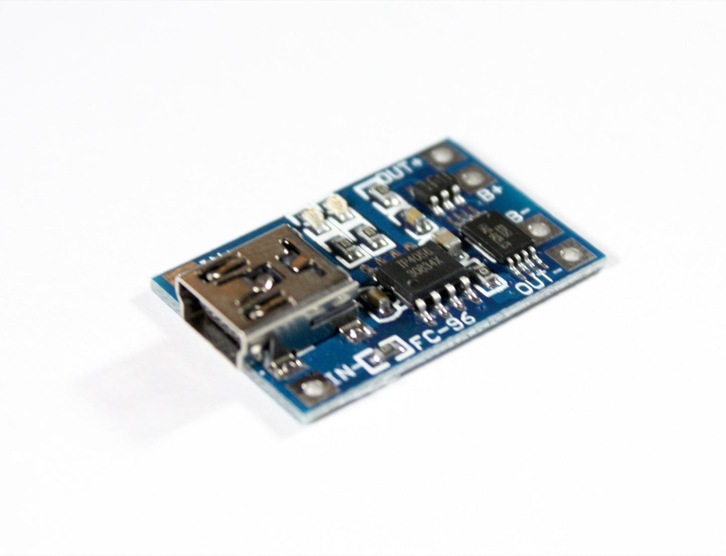 Li-Ion Lademodul TP4056 mit Schutz-IC, 1A, Mini-USB