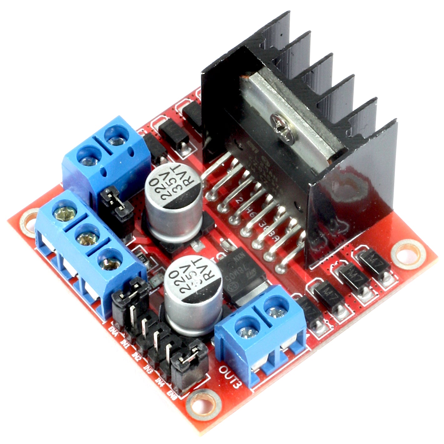 L298N Motortreiber Modul H-Brücke 2-Kanal – Für Schrittmotor, Smart Car & Roboter – 5V-35V, 2A Pro Kanal, Mit Kühlkörper – Steuerplatine L298N Motortreiber Modul H-Brücke 2-Kanal – Für Schrittmotor, Smart Car & Roboter – 5V-35V, 2A Pro Kanal, Mit Kühlkörper – Steuerplatine