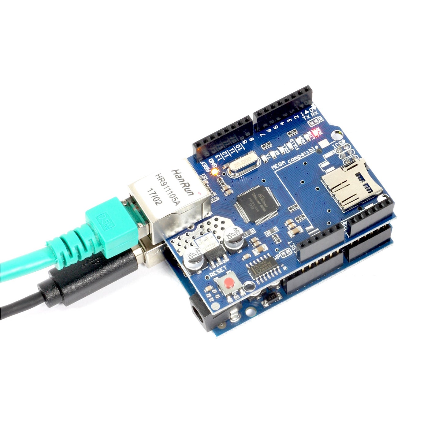 Ethernet Shield + MicroSD-Karten Slot mit W5100 Controller für Arduino
