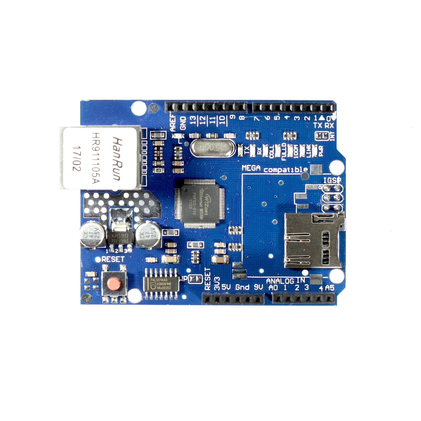 Ethernet Shield + MicroSD-Karten Slot mit W5100 Controller für Arduino