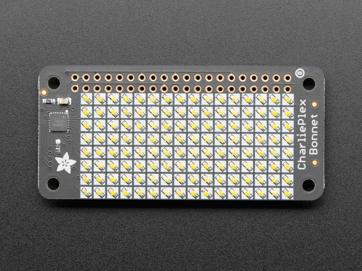 Adafruit CharliePlex LED Matrix Bonnet – 8x16 Warmweiße LEDs, 4122