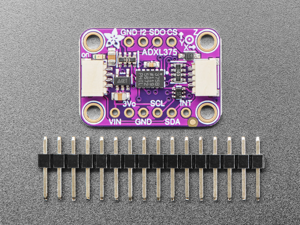 Adafruit ADXL375 3-Achsen-Accelerometer für hohe G-Kräfte, bis +-200g, I2C, SPI, 5374