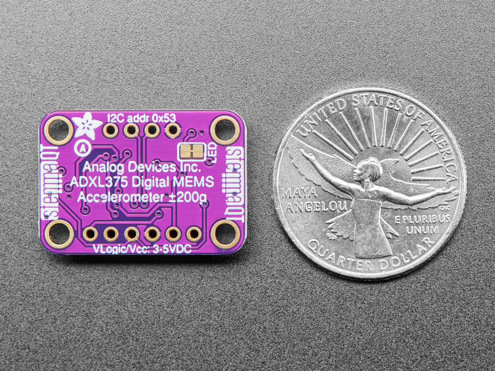 Adafruit ADXL375 3-Achsen-Accelerometer für hohe G-Kräfte, bis +-200g, I2C, SPI, 5374