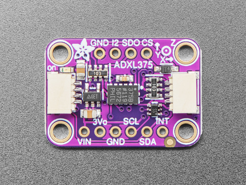 Adafruit ADXL375 3-Achsen-Accelerometer für hohe G-Kräfte, bis +-200g, I2C, SPI, 5374