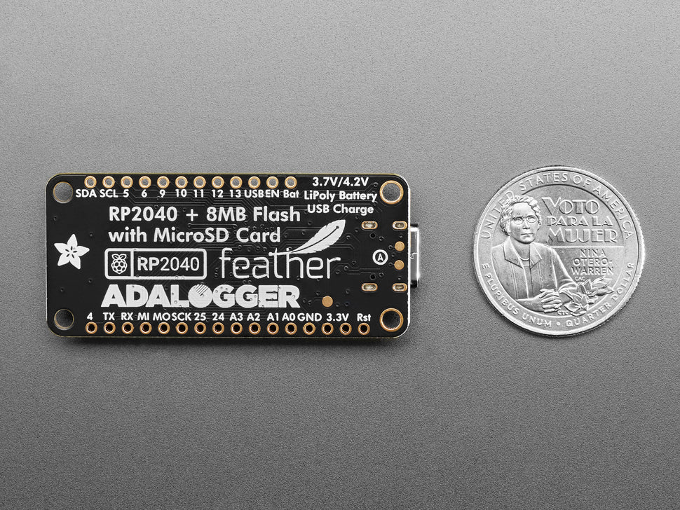 Adafruit Feather RP2040 Adalogger, 8MB Flash with microSD Card, STEMMA QT / Qwiic, 5980