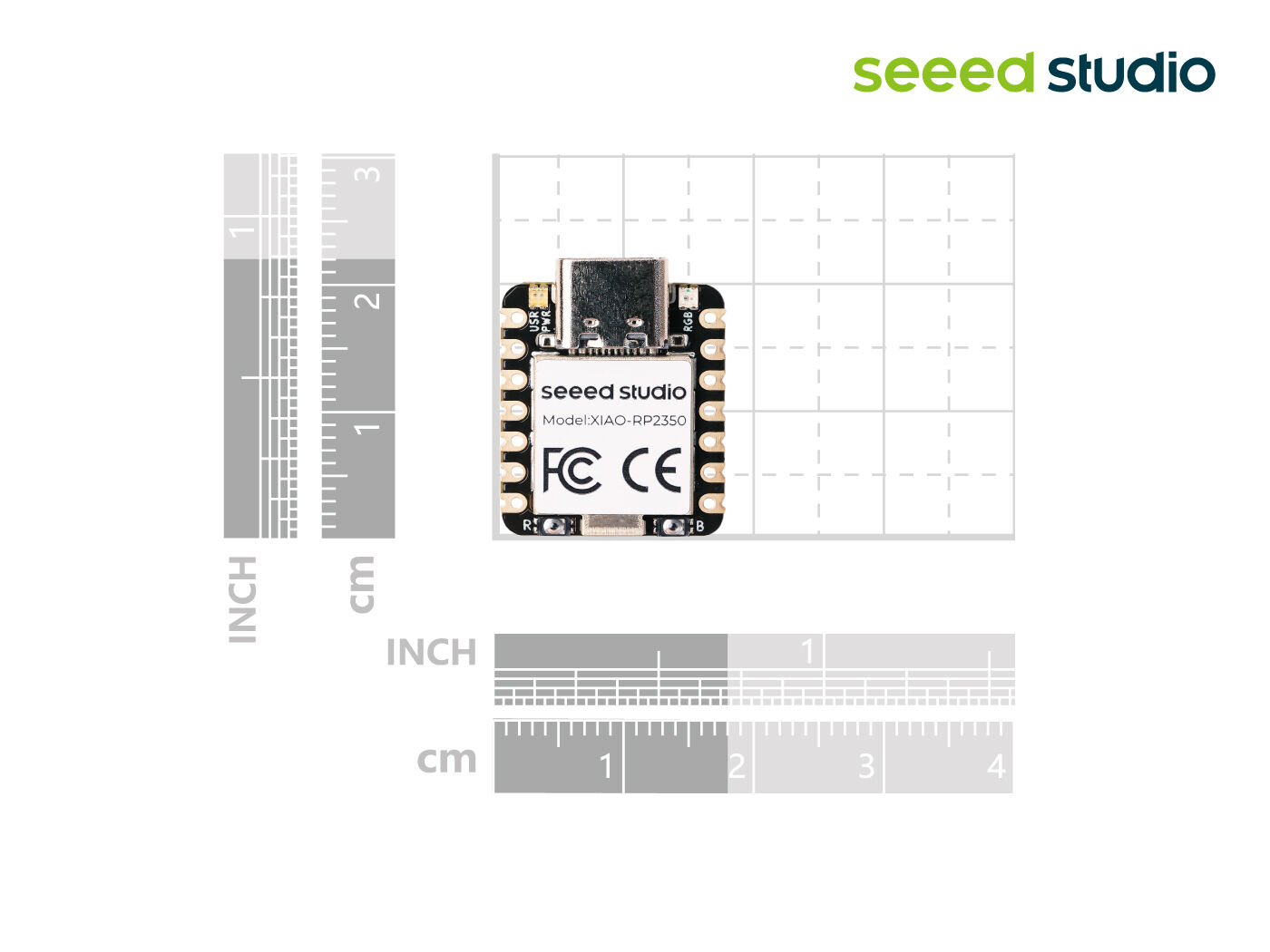 Seeed Studio XIAO RP2350 mit Raspberry Pi RP2350, MicroPython-Ready, 19 GPIOs, RGB LED