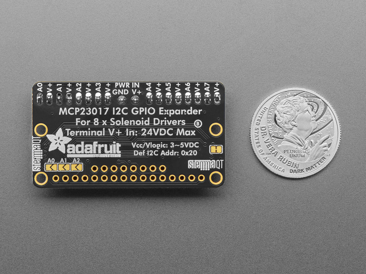 Hier die Übersetzung:

Adafruit I2C-zu-8-Kanal-Solenoid-Treiber – STEMMA QT / Qwiic

Alternative (deutscher Begriff für „Solenoid“):  
Adafruit I2C-zu-8-Kanal-Magnetspulen-Treiber – STEMMA QT / Qwiic, 6318