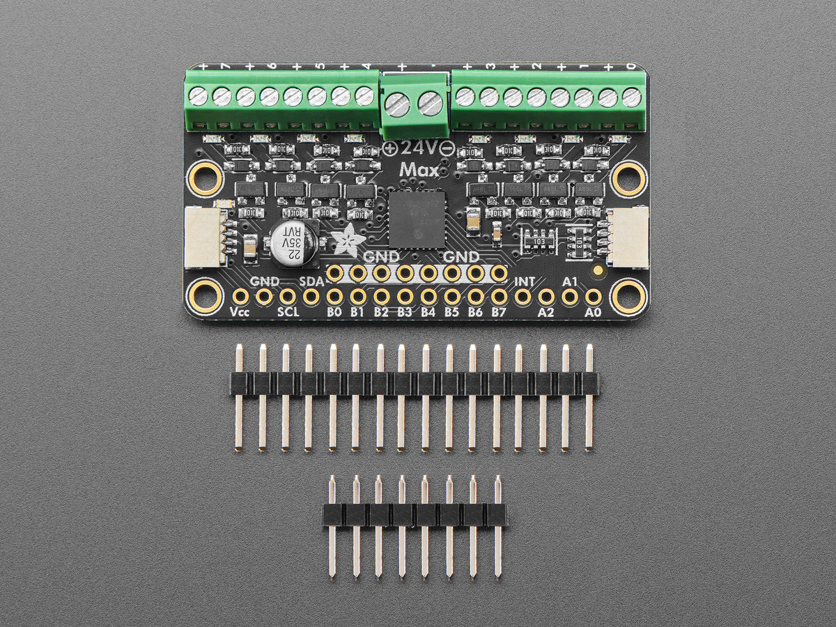 Hier die Übersetzung:

Adafruit I2C-zu-8-Kanal-Solenoid-Treiber – STEMMA QT / Qwiic

Alternative (deutscher Begriff für „Solenoid“):  
Adafruit I2C-zu-8-Kanal-Magnetspulen-Treiber – STEMMA QT / Qwiic, 6318