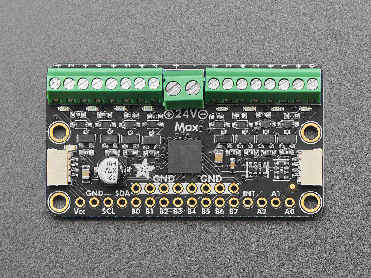 Hier die Übersetzung:

Adafruit I2C-zu-8-Kanal-Solenoid-Treiber – STEMMA QT / Qwiic

Alternative (deutscher Begriff für „Solenoid“):  
Adafruit I2C-zu-8-Kanal-Magnetspulen-Treiber – STEMMA QT / Qwiic, 6318