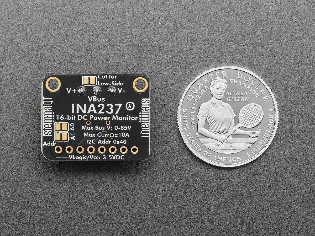 Hier die Übersetzung:

Adafruit INA237 85 V 10 A 16-Bit Sensor zur Strom-, Spannungs- und Leistungsüberwachung (Gleichstrom) – STEMMA QT, 6340