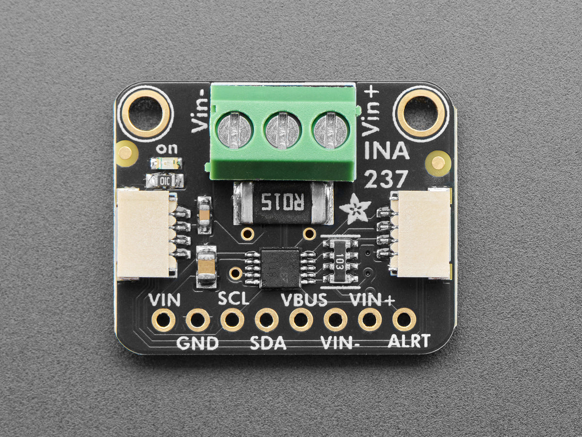 Hier die Übersetzung:

Adafruit INA237 85 V 10 A 16-Bit Sensor zur Strom-, Spannungs- und Leistungsüberwachung (Gleichstrom) – STEMMA QT, 6340
