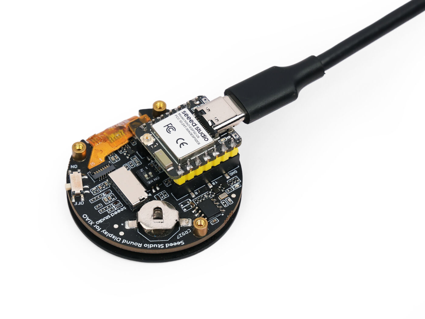 Seeed Studio Round Display for XIAO, 1.28" round touch screen incl. RTC, Charging Circuit, microSD slot