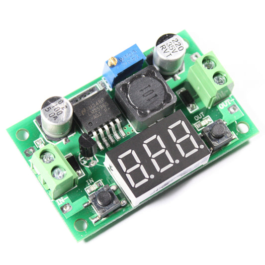 LM2596 Step-Down Voltage Regulator Module: Precise Control from 4-40V to 1.3V-37V with 7-Segment LED Display Voltmeter