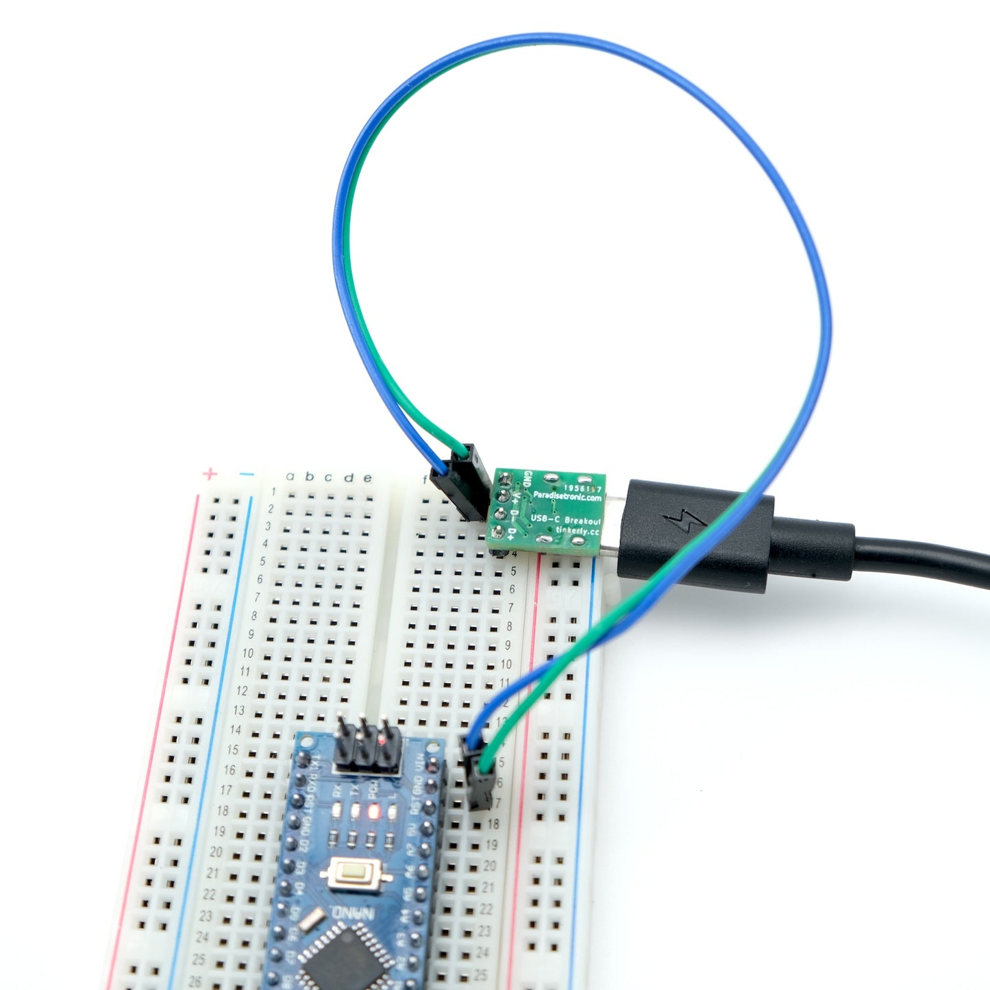 USB-C Mini Breakout Board, z.B. für die Spannungsversorgung von Breadboards