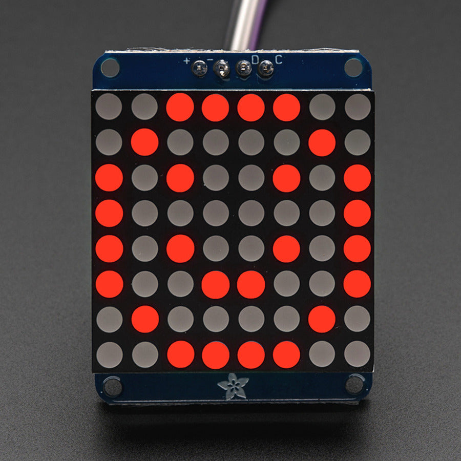 Adafruit 1.2" 8x8 LED-Matrix mit I2C-Backpack, rot, 1049