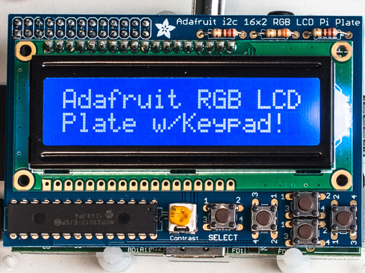Adafruit 16x2 LCD, RGB, Negativ + Keypad Kit für Raspberry Pi, 1110