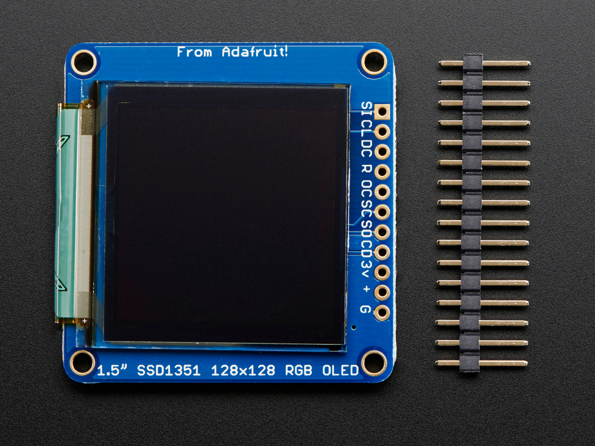 Adafruit OLED Breakout Board, 1.5" 16-bit Color, microSD Holder