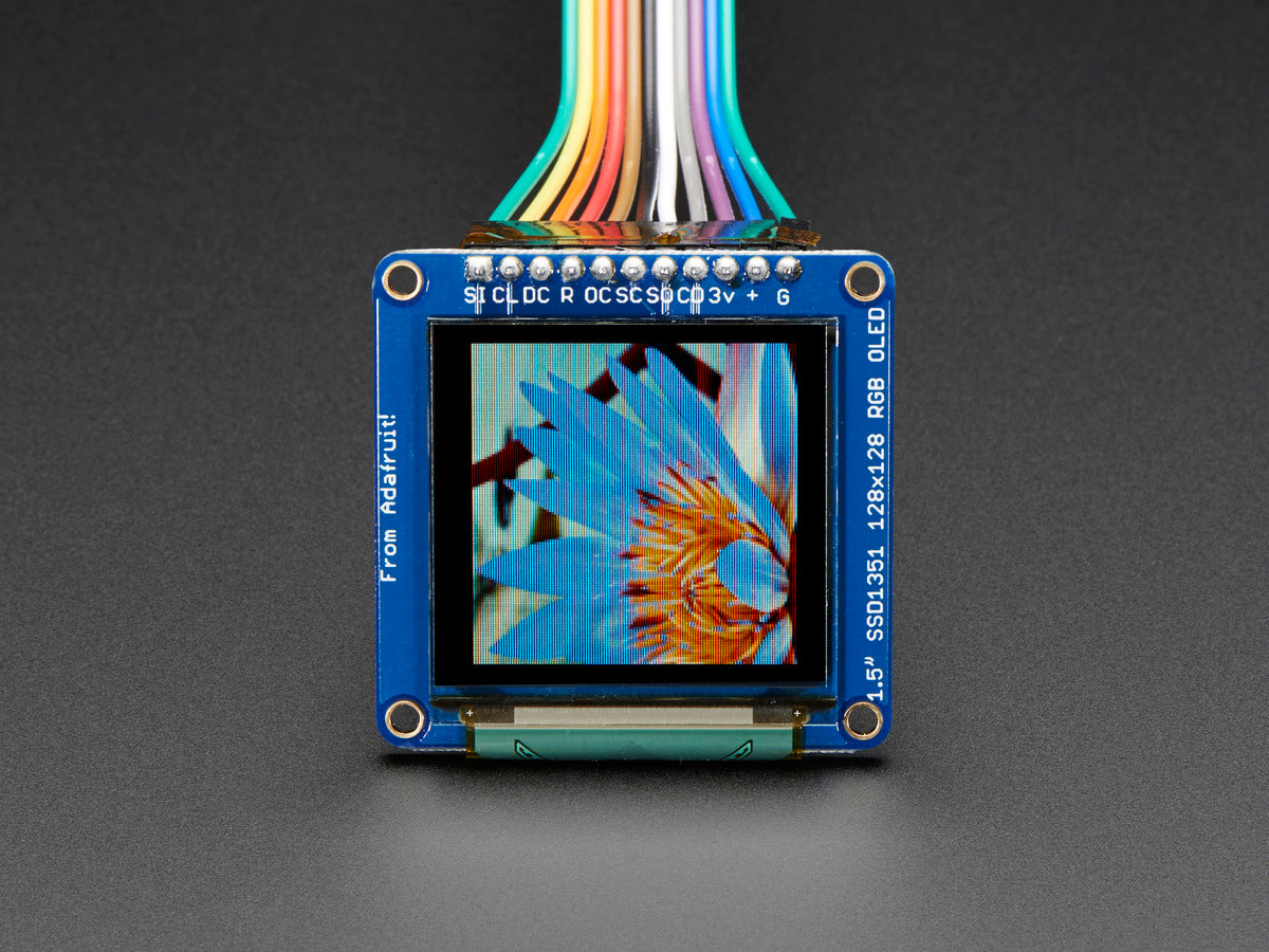 Adafruit OLED Breakout Board, 1.5" 16-bit Color, microSD Holder