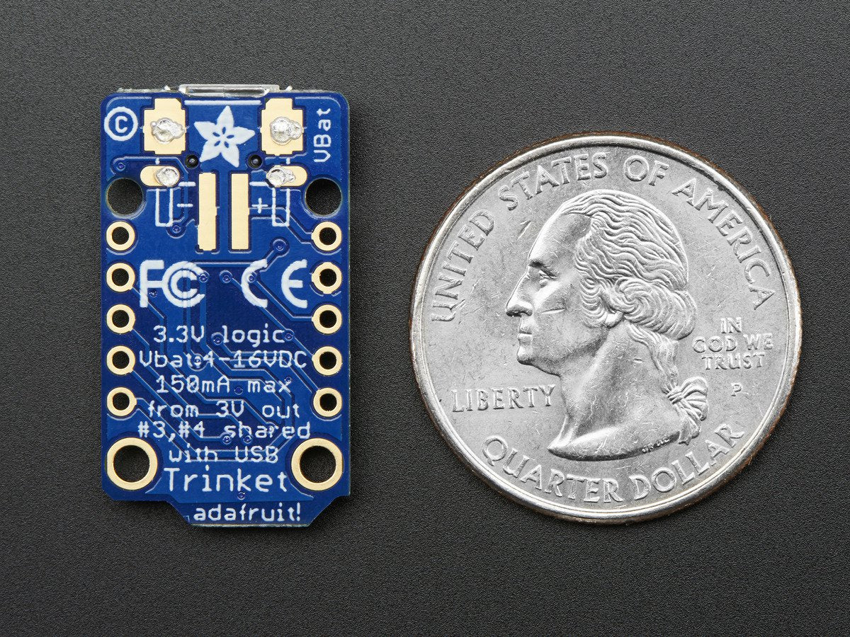 Adafruit Trinket, Mini Microcontroller, 3.3V Logic, MicroUSB