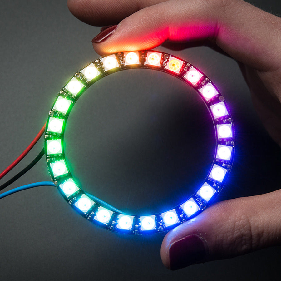 Adafruit NeoPixel Ring, 24 x 5050 RGB LED with Integrated Drivers