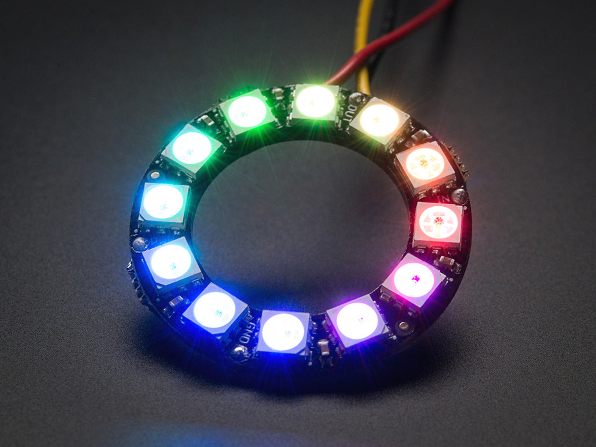 Adafruit NeoPixel Ring, 12 x 5050 RGB LED with Integrated Drivers