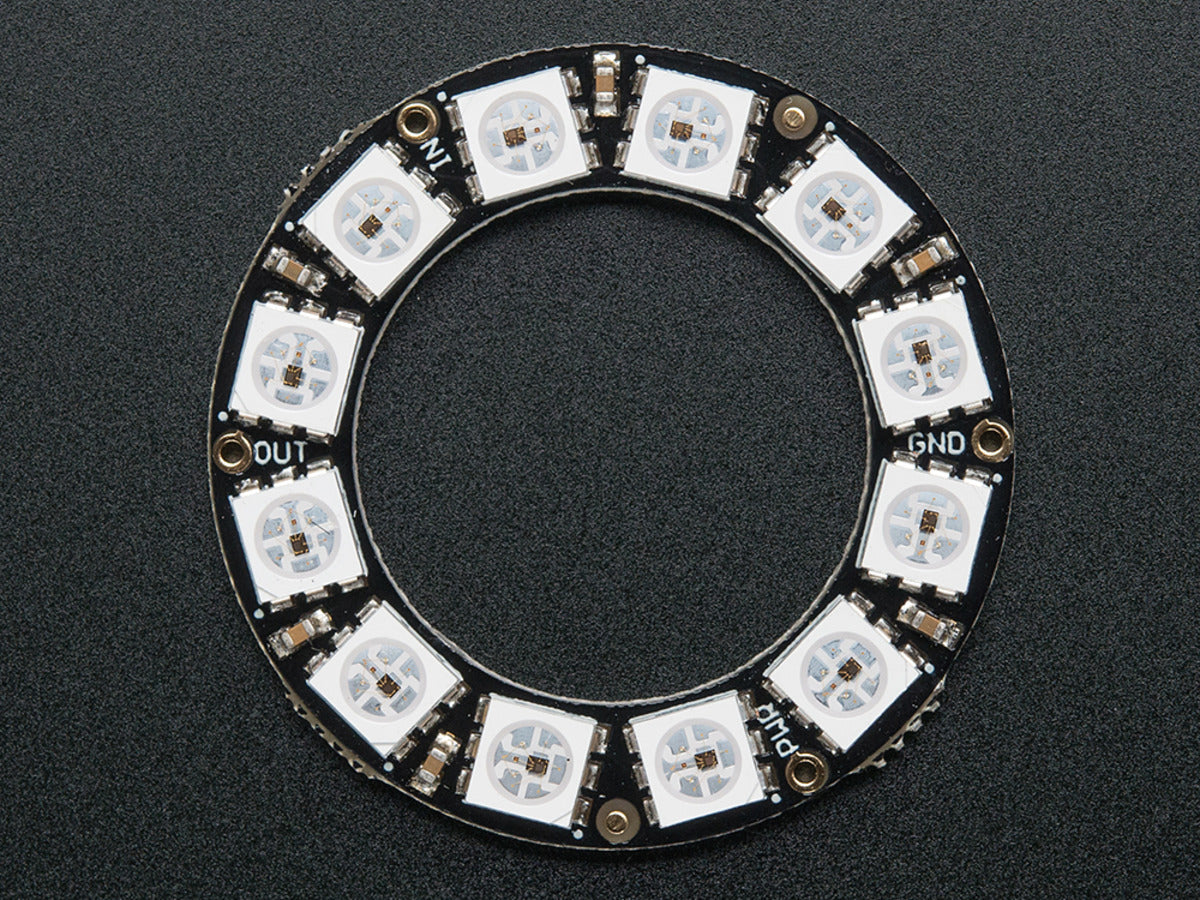 Adafruit NeoPixel Ring, 12 x 5050 RGB LED mit integriertem Treiber, 1643