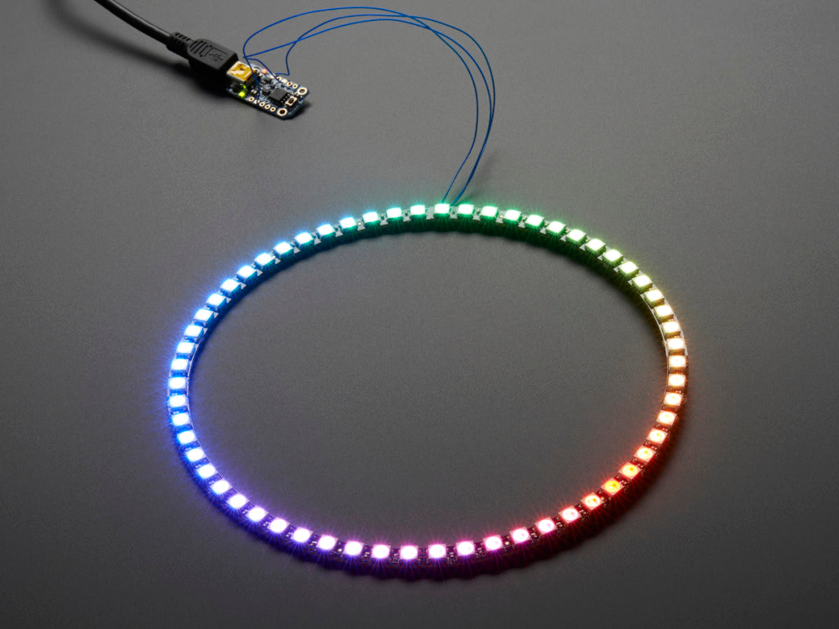 Adafruit NeoPixel 1/4 60 Ring, 15 x 5050 RGB LED with Integrated Drivers