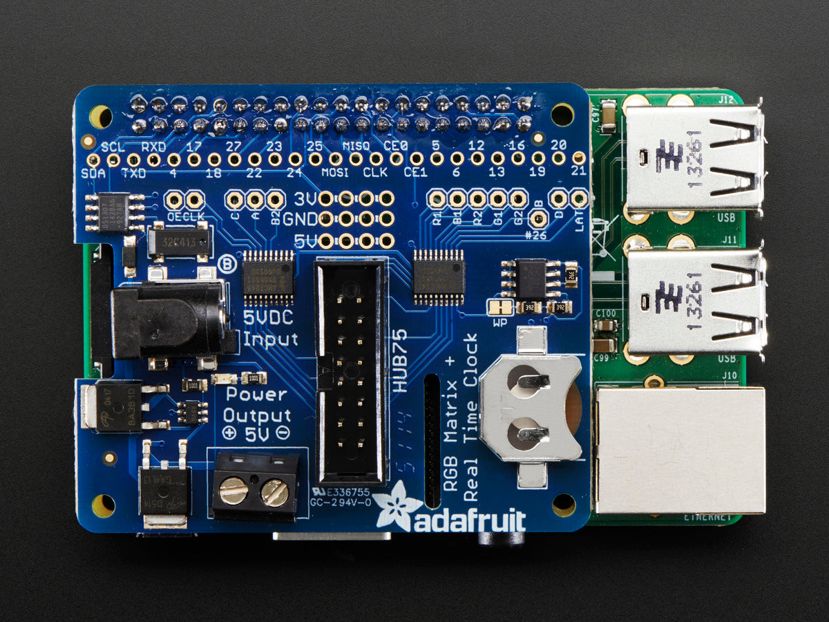 Adafruit RGB Matrix HAT + RTC for Raspberry Pi, Mini Kit