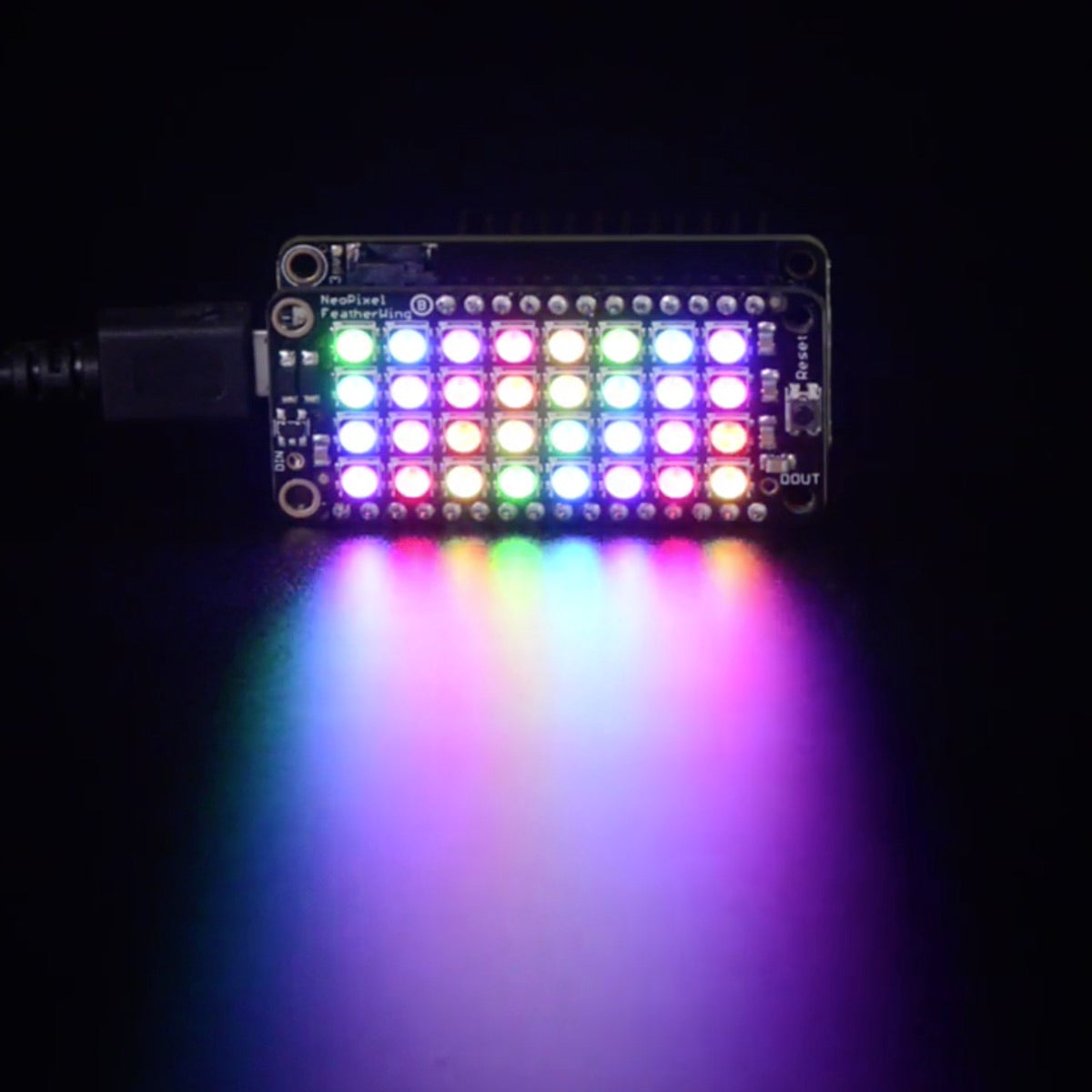 Adafruit NeoPixel FeatherWing, 4x8 RGB LED Add-on für alle Feather Boards, 2945