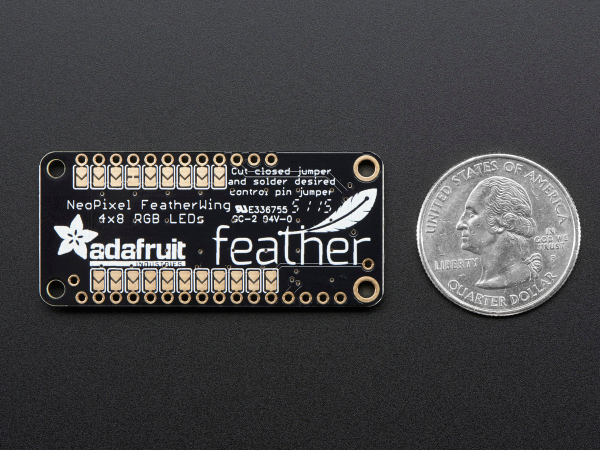 Adafruit NeoPixel FeatherWing, 4x8 RGB LED Add-on For All Feather Boards