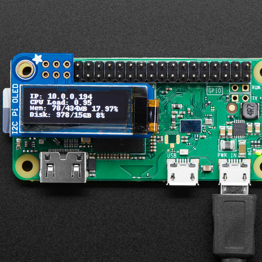 Adafruit PiOLED, 128x32 Monochrom-OLED Add-on für Raspberry Pi, 3527