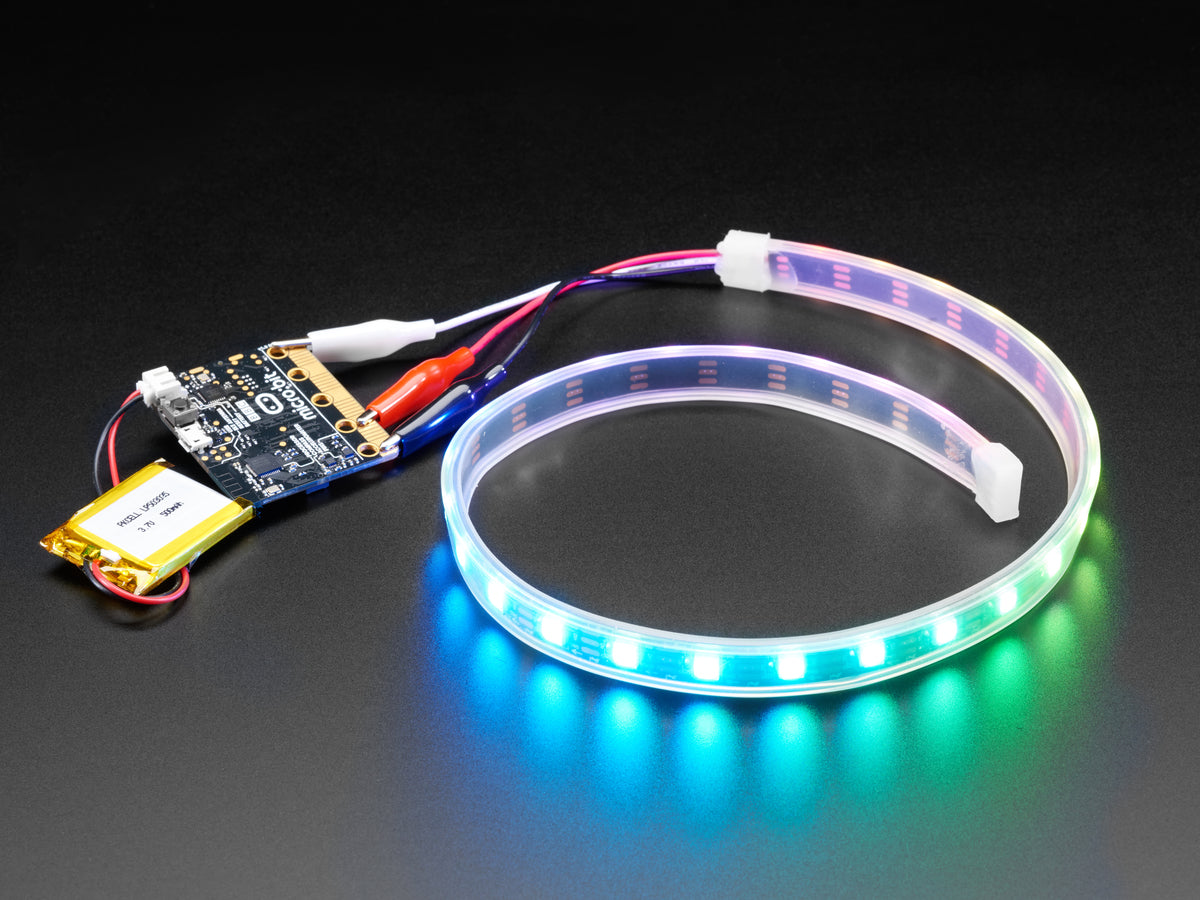 Adafruit NeoPixel LED-Leiste mit Krokodilklemmen, 30 LEDs 0,5m, 3811