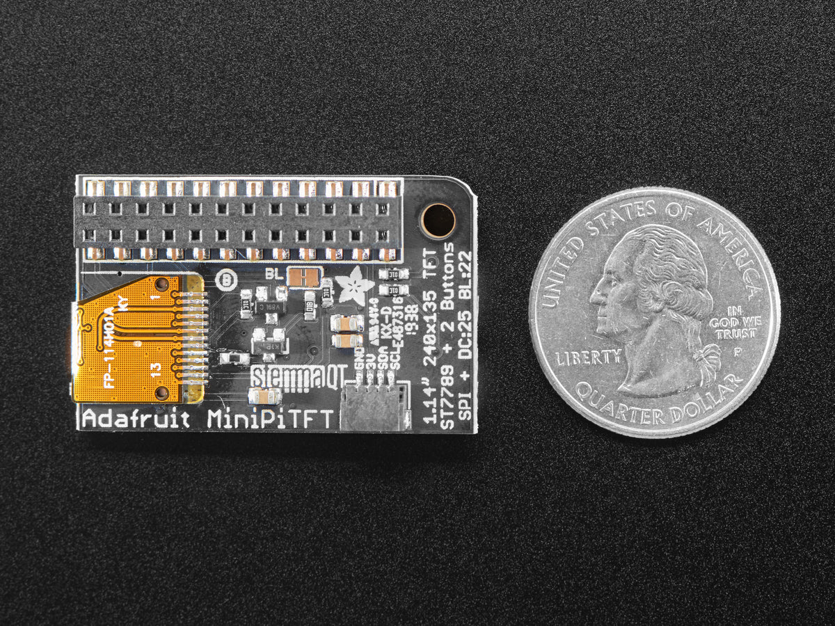 Adafruit Mini PiTFT, 135x240 Color TFT Add-on for Raspberry Pi