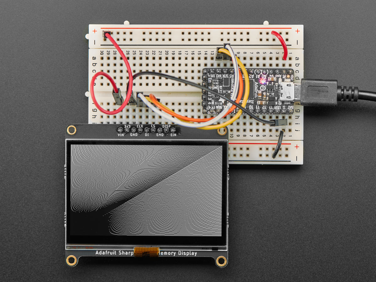 Adafruit SHARP Memory Display Breakout, 2.7" 400x240 Monochrome