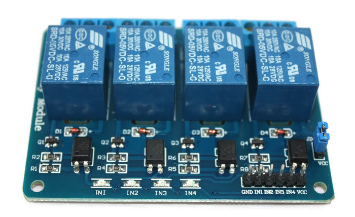 4-Channel Relais Module with Opto-isolator, 5V | Paradisetronic.com
