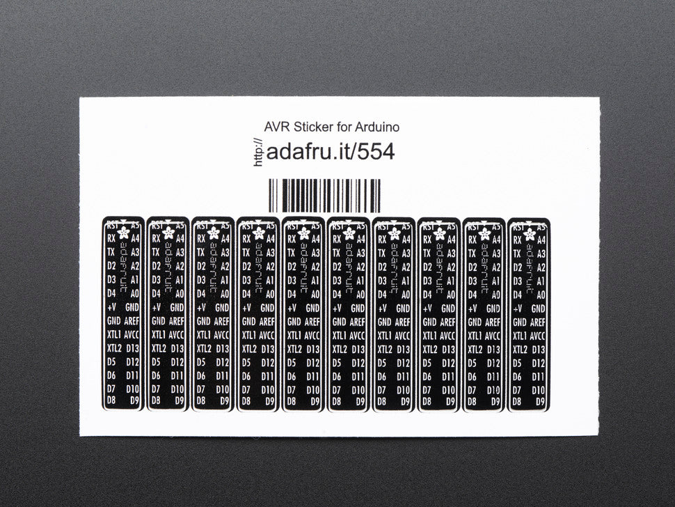 Adafruit AVR Sticker für Breadboard Arduino, 10 Stück, 554